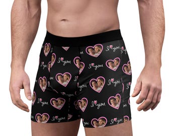 Personalized Photo Men's Boxer Briefs, Custom Picture Underwear, Gift for Him, Unique Photo Boxers, Men's Lingerie