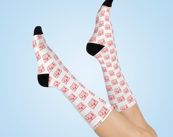 Custom Team Logo Crew Socks, Cushioned Sports Fan Gift