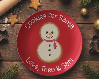 Personalized Christmas Plate, Cookies for Santa, Holiday Keepsake Gift