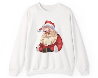 Vintage Santa Crewneck Sweatshirt: Unisex Christmas Holiday Sweater
