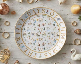Twelve Days of Christmas Plate Set: Vintage Holiday Dinnerware
