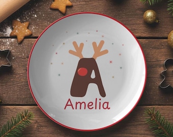 Personalized Christmas Dinner Plate, Food-Safe Polymer Holiday Plate