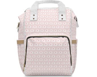 Cute Baby Pink Elephants Diaper Backpack for Moms, Baby Bag, Travel Backpack, Nursery Essential, Eco-Friendly, Perfect Baby Shower Gift