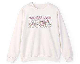 Boo Boo Crew Sweatshirt: Halloween Ghostly Vibes - Unisex Crewneck