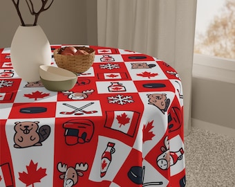 Canadian-Themed Tablecloth, Festive Decor, Rustic Style, Family Gatherings, Canada Day Celebration, Home Table Setting