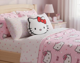 Hello Kitty Pillow, Custom Shaped Pillow, Christmas Gift for Girls