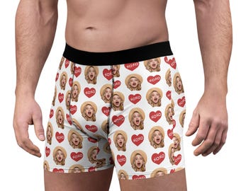 Personalized Photo Boxer Briefs: Custom Face Underwear, Gift for Him
