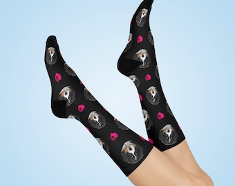 Custom Pet Photo Crew Socks: Personalized Dog or Cat Lover Gift