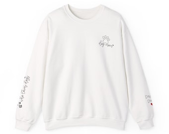 Dog Mom Sweatshirt with Sleeve Print: Gildan Unisex Crewneck