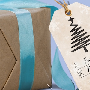 Weihnachtsgeschenkanhänger | Französische Version | DRUCKBARE PDF-DATEI