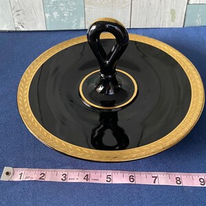 Antique Art Deco Server Plate - Hand painted Gilt Border