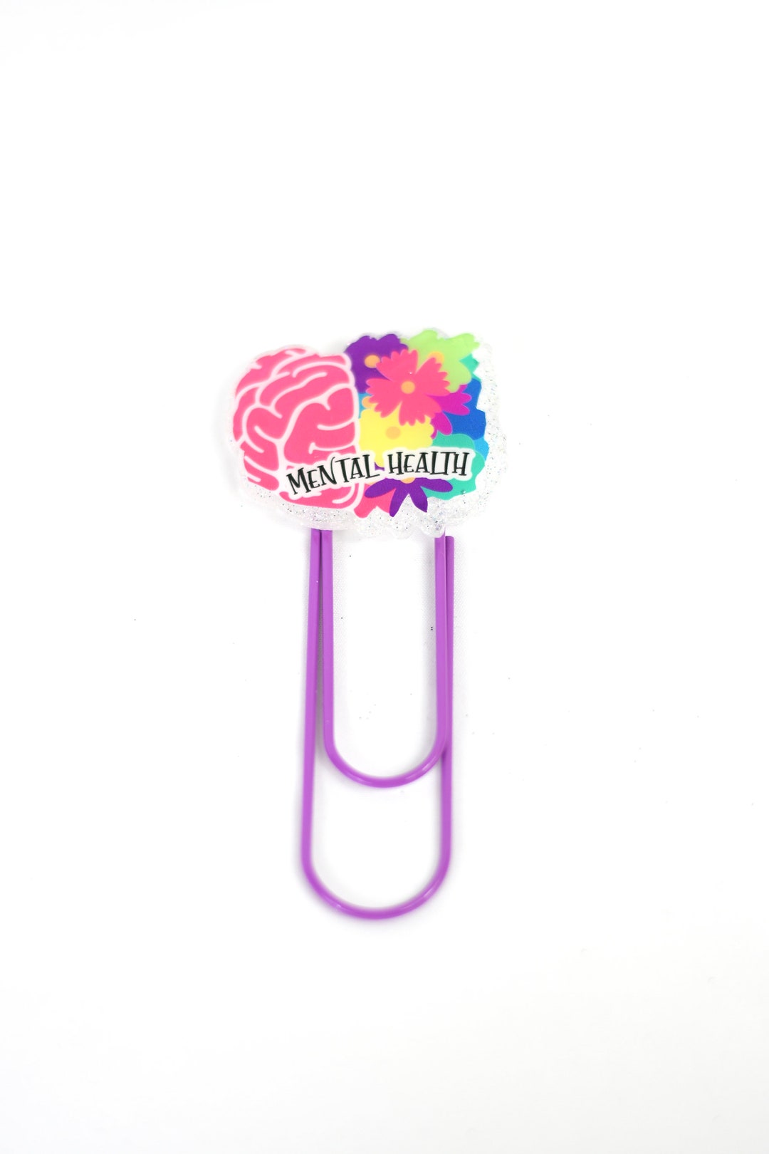 Mental Health Paperclip Bookmark, Floral Bookmark, Gift for Reader