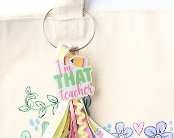 Ich bin der Lehrer Band Reißverschluss Pull, Rucksack Anhänger, Taschen Anhänger, Turnbeutel Anhänger, Gymnastik Beutel Anhänger, Sport Tasche Anhänger