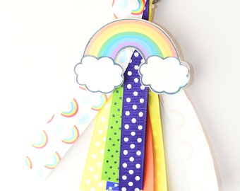 Regenbogen Band Zipper Pull, Einkaufstasche Quaste, Rucksack Anhänger, Taschen Anhänger, Turnbeutel Anhänger, Gym Bag Anhänger, Gymnastik Beutel Anhänger