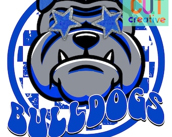 Bulldogs preppy mascot png | digital download | royal grey black white