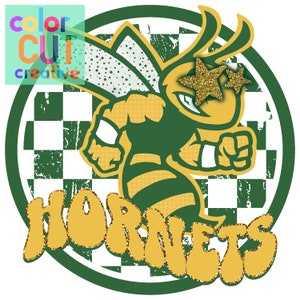 Hornets preppy mascot png | digital download | green gold