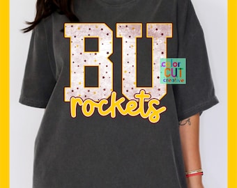 Mascota Estrellas Desgastadas de los Berne Union Rockets png / descarga digital / granate dorado