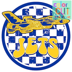 Jets Maskottchen Design | digitaler Download | royal blau gelb marine