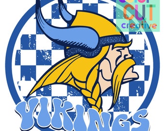 Mascota vikinga preppy PNG / descarga digital / azul dorado
