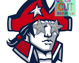 Mascota preppy de los Patriots png / descarga digital / rojo azul marino blanco