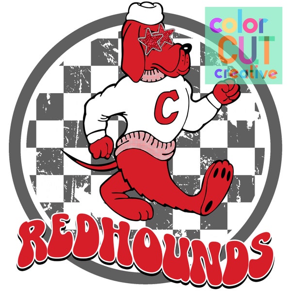 Redhounds preppy mascot png | digital download | red grey white black
