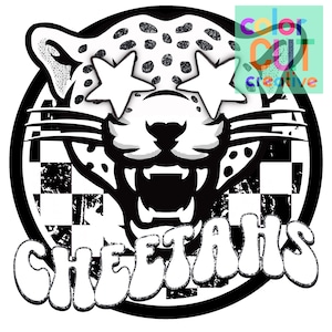 Preppy witte zwarte cheeta-mascotte | digitale download