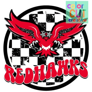 Redhawks preppy mascot png | digital download | red black white