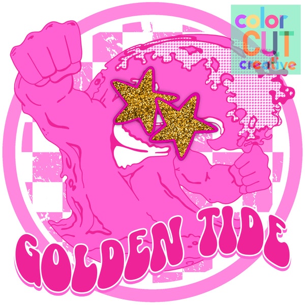Golden Tide Maskottchen png | digitaler Download | Hot Pink Goldglitzer