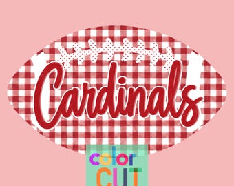Cardinals preppy a cuadros fútbol png / descarga digital / rojo blanco