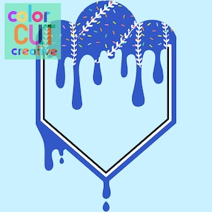 Baseball Softball home plate png | digital download | royal blue black white ice cream drip