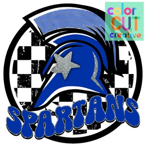 Spartans Maskottchen png | digitaler Download | royal blau schwarz weiß silber