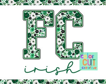 Mascota floral del FC Irish png / descarga digital / verde negro blanco