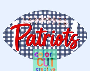 Patriots preppy a cuadros fútbol png / descarga digital / rojo azul marino blanco