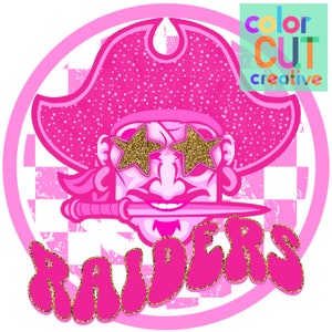 Raiders preppy mascot png | digital download | hot pink gold