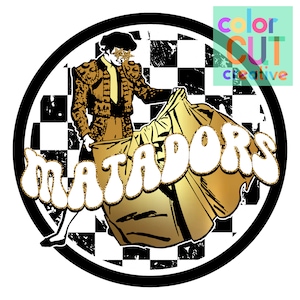 Matadors preppy mascot png | digital download | gold black