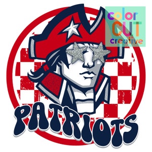 Patriots preppy mascot png | digital download | red navy white