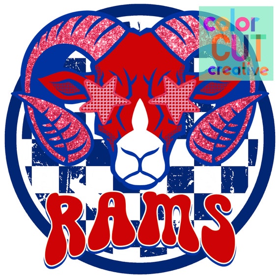Rams preppy mascot png | digital download | red blue white