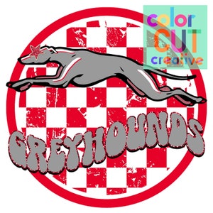 Greyhounds preppy mascot png | digital download | red black white