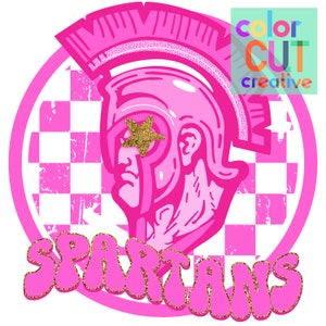 Spartans preppy mascot png | digital download | hot pink gold