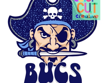 Mascota preppy de los Bucs png / descarga digital / azul negro blanco