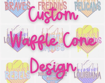Diseño de cono de waffle personalizado - descarga digital