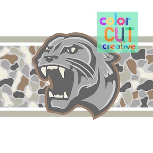 Panthers Camo Mascot png | digital download | neutral colors