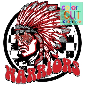 Mascota preppy de los guerreros png / descarga digital / rojo negro blanco