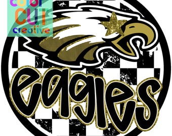Eagles preppy mascot png | digital download | vegas gold black