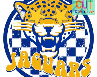 Mascota preppy de los Jaguars png / descarga digital / azul real amarillo
