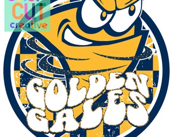 Mascota preppy de Golden Gales png / descarga digital / brillo azul dorado