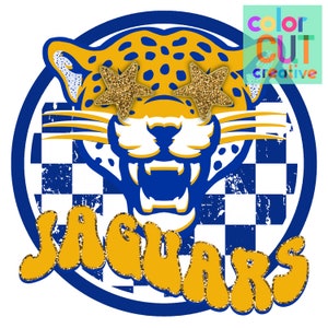 Jaguare Maskottchen png | digitaler Download | königsblau gelb gold