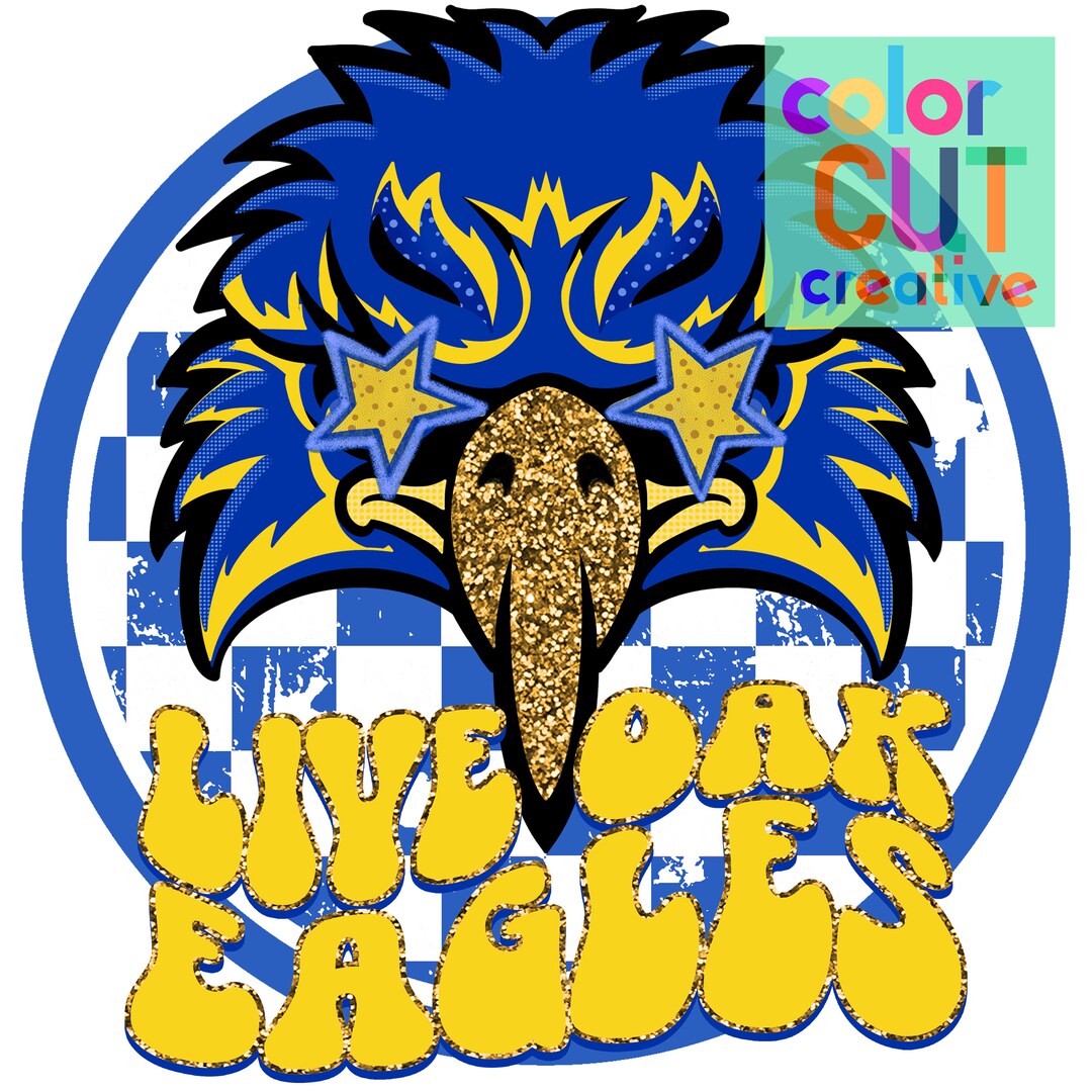 Live Oak Eagles Preppy Mascot Png Digital Download Royal Etsy
