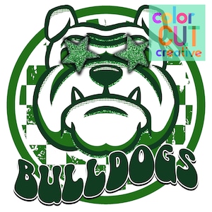 Bulldogs preppy mascot png | digital download | green white black