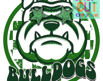 Bulldogs preppy mascot png | digital download | green white black